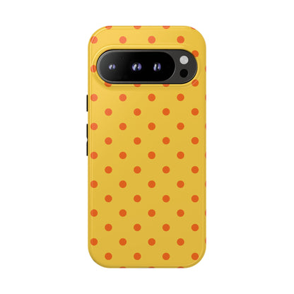 Trendy Yellow & Orange Dot Pattern Phone Case - Yellow Phone Case - Google Pixel 9 Pro / Glossy