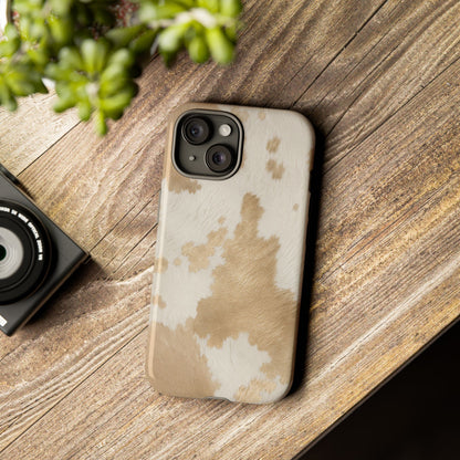 Elegant Champagne Cow Print Phone Case - Beige Phone Case