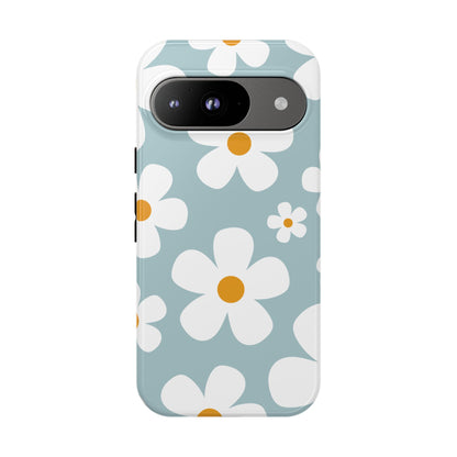 Cute Blue Daisy Pattern Phone Case - Blue Phone Case - Google Pixel 9 / Glossy