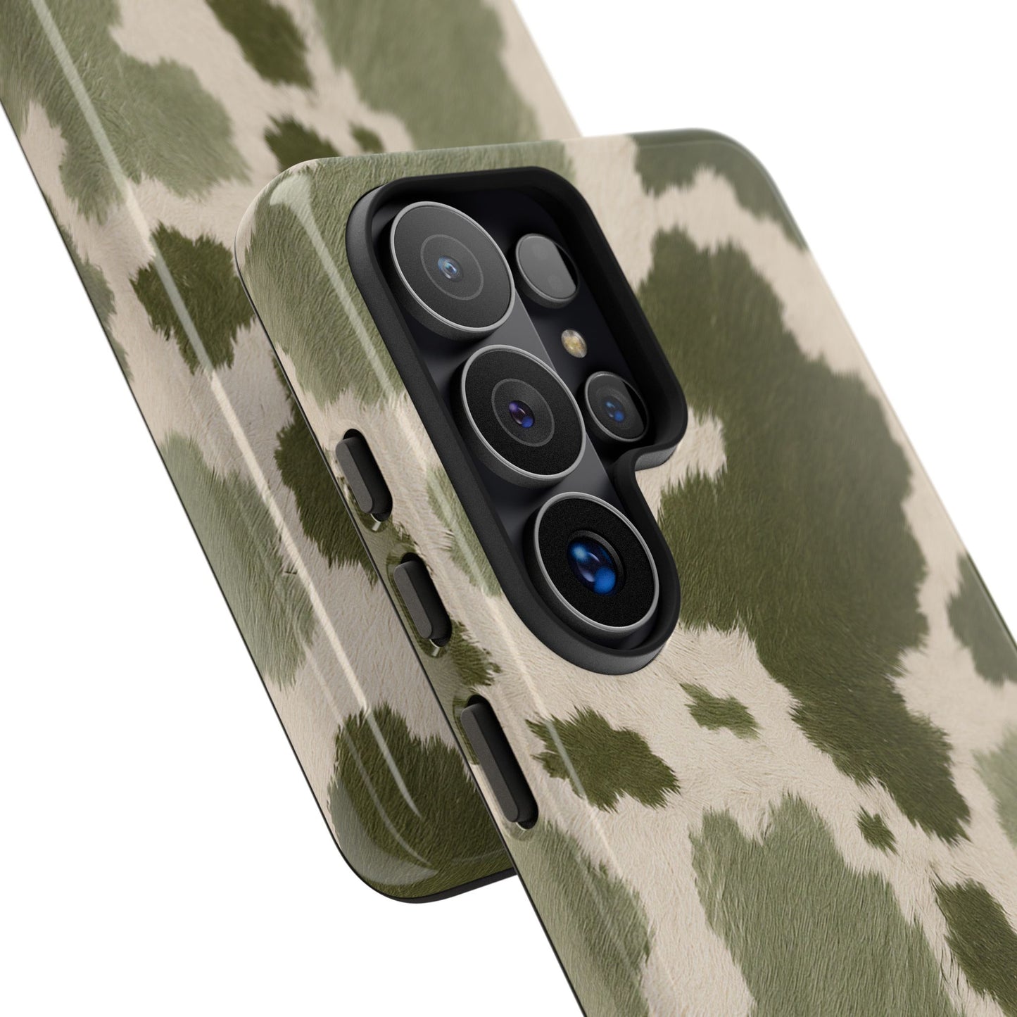 Stylish Olive Green Cow Print Phone Case