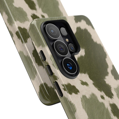 Stylish Olive Green Cow Print Phone Case