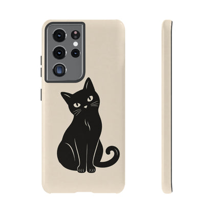 Minimalist Cream & Black Cat Phone Case