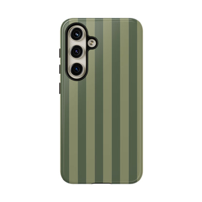 Samsung Galaxy S24 / Glossy Phone Case - ’Green Stripe Pattern’ Phone Case