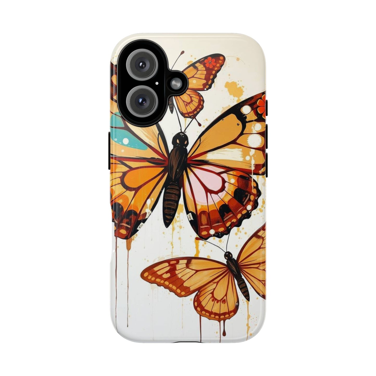 iPhone 16 / Glossy Phone Case - Abstract Butterflies Design Phone Case