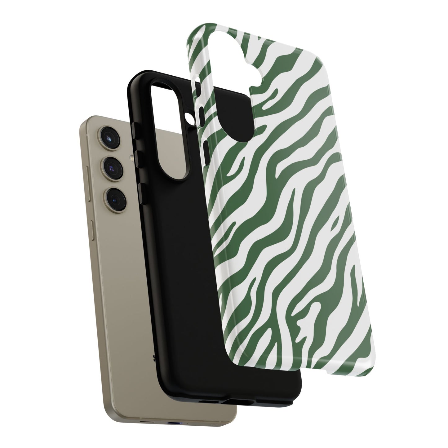 Stylish Sage Zebra Print Phone Case