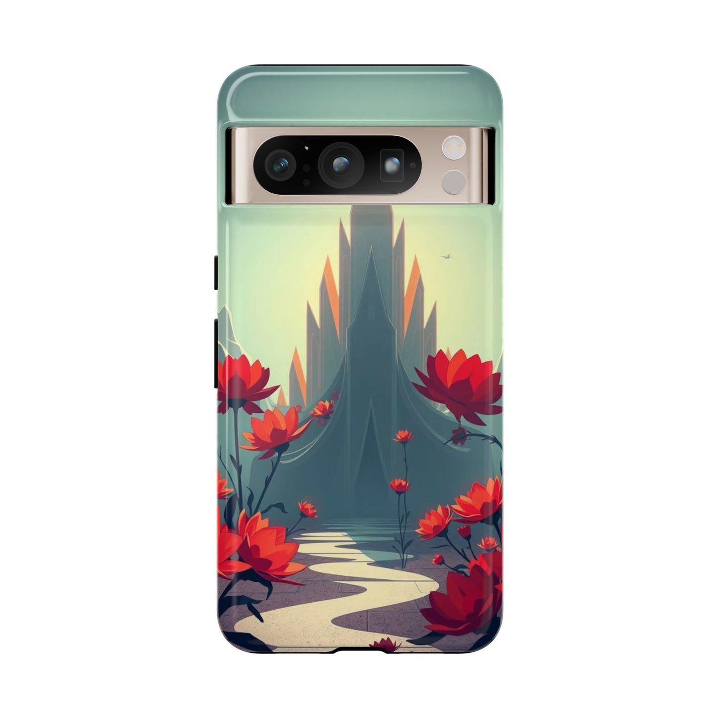 Google Pixel 8 Pro / Glossy Phone Case - Gothic Alien Garden Design Phone Case
