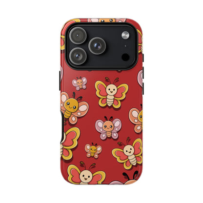 iPhone 17 Pro / Glossy Phone Case - Red Butterfly Sticker Design Phone Case