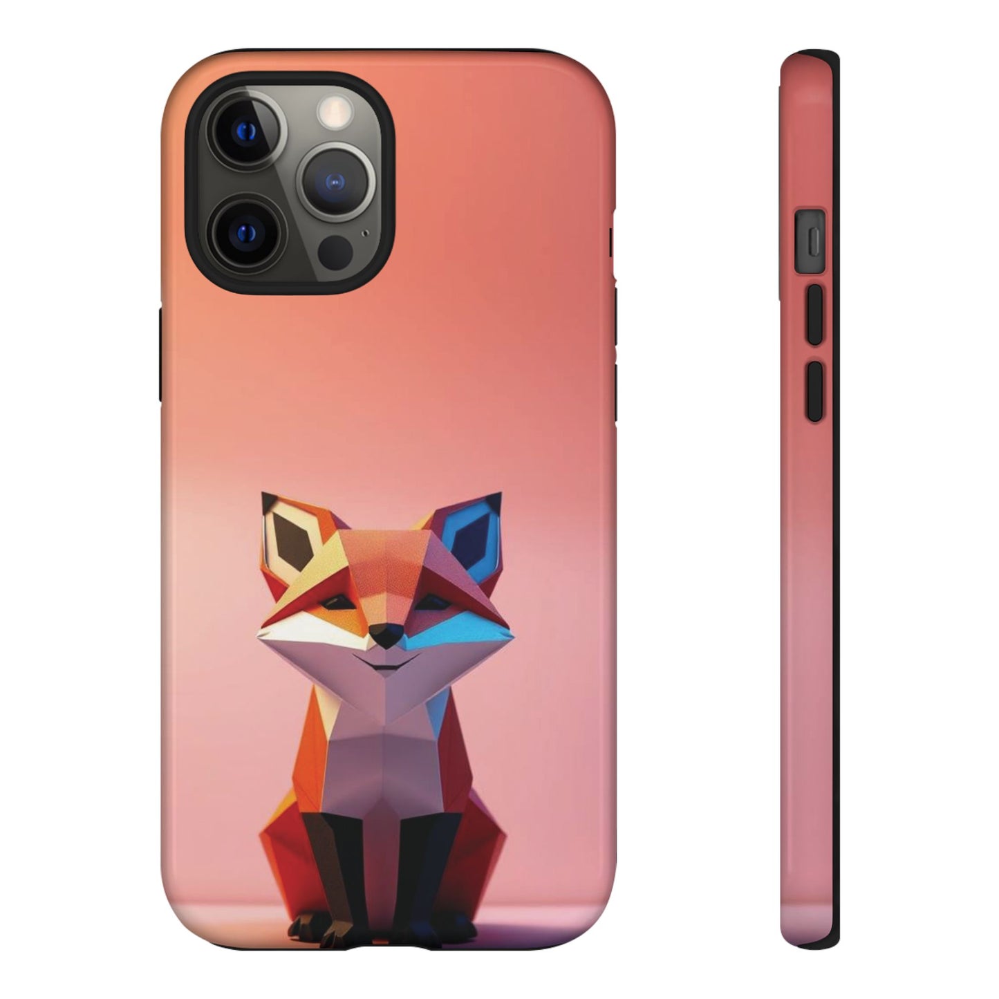 iPhone 12 Pro Max / Glossy Phone Case - Origami Fox Design Phone Case