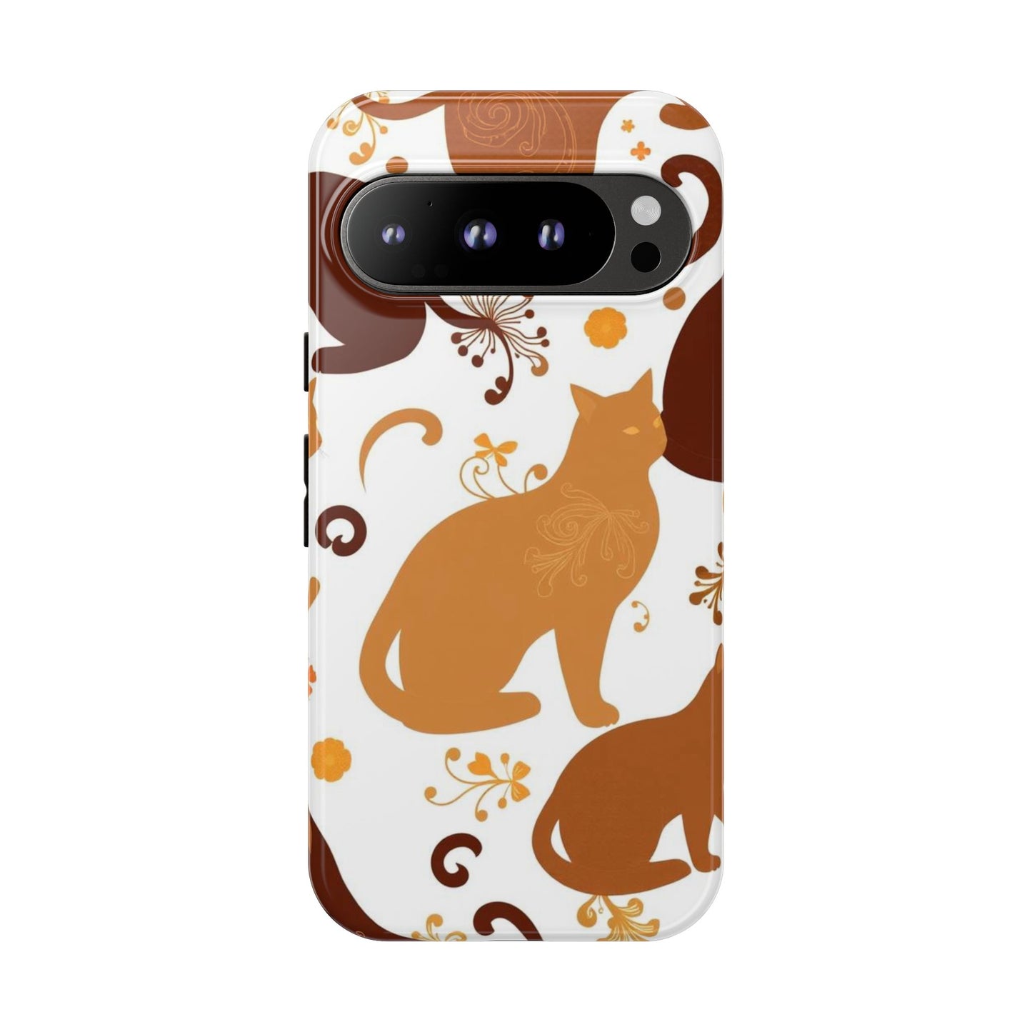 Google Pixel 9 Pro / Glossy Phone Case - Abstract Cat Pattern Phone Case