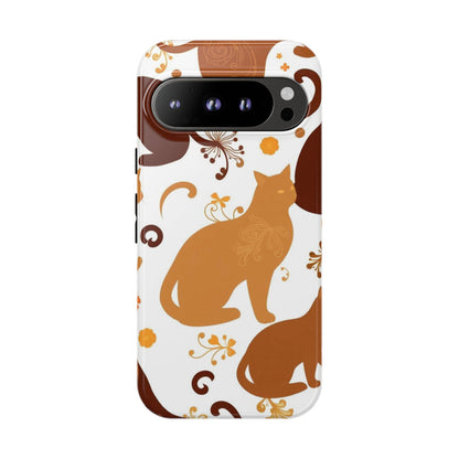 Google Pixel 9 Pro / Glossy Phone Case - Abstract Cat Pattern Phone Case