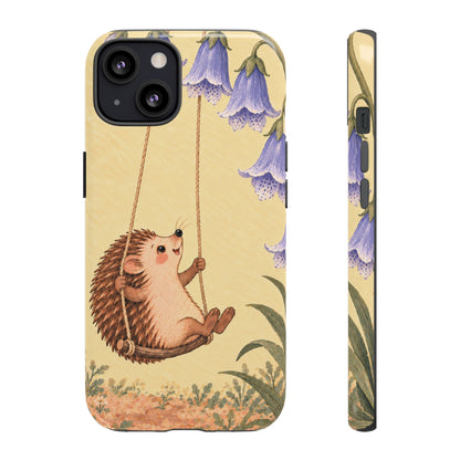 Whimsical Buttercream Hedgehog and Bluebell Phone Case - Yellow Phone Case - iPhone 13 / Glossy