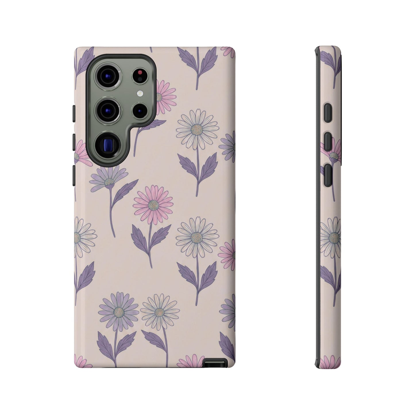 Pretty Pink & Purple Daisy Pattern Phone Case
