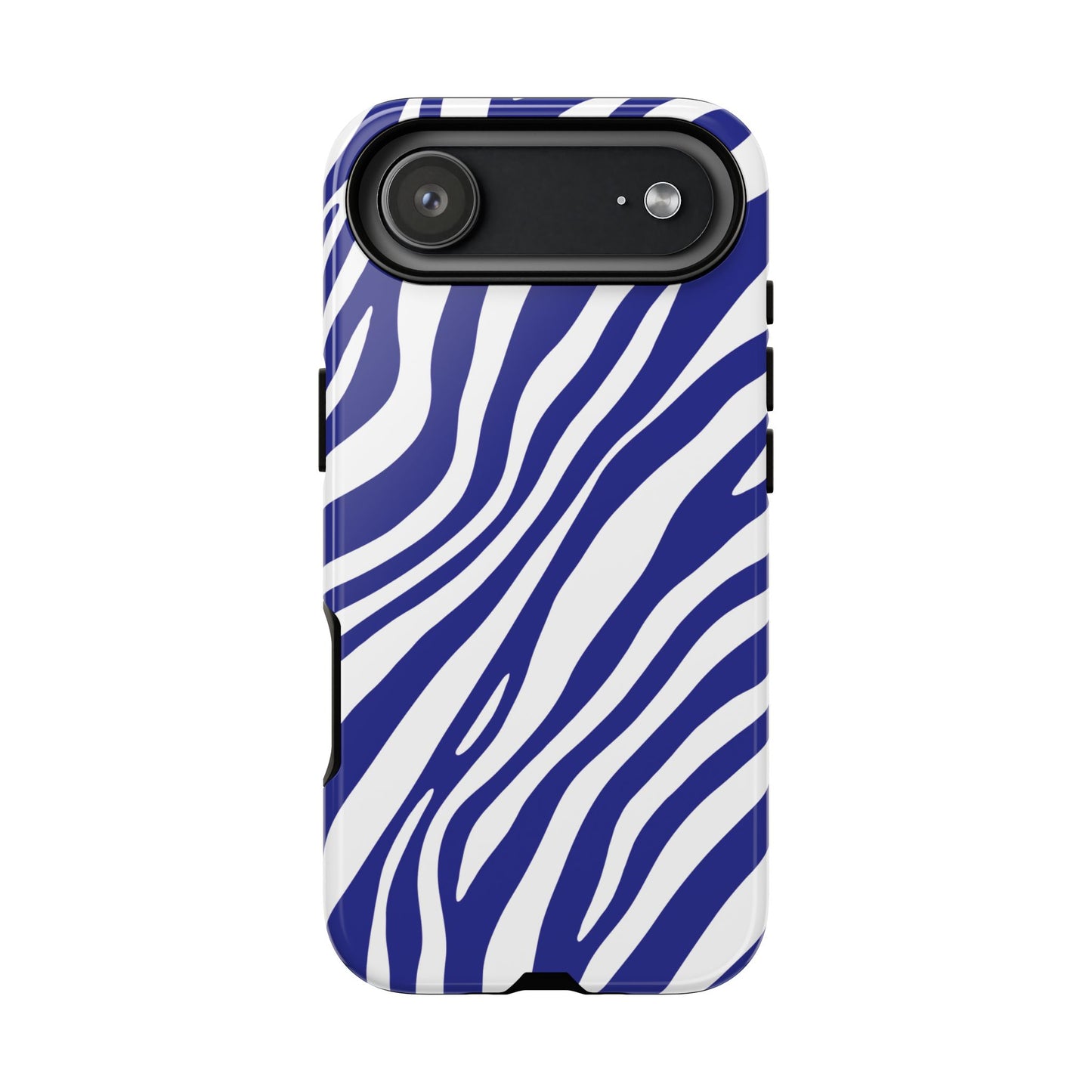 Modern Electric Blue Zebra Print Phone Case