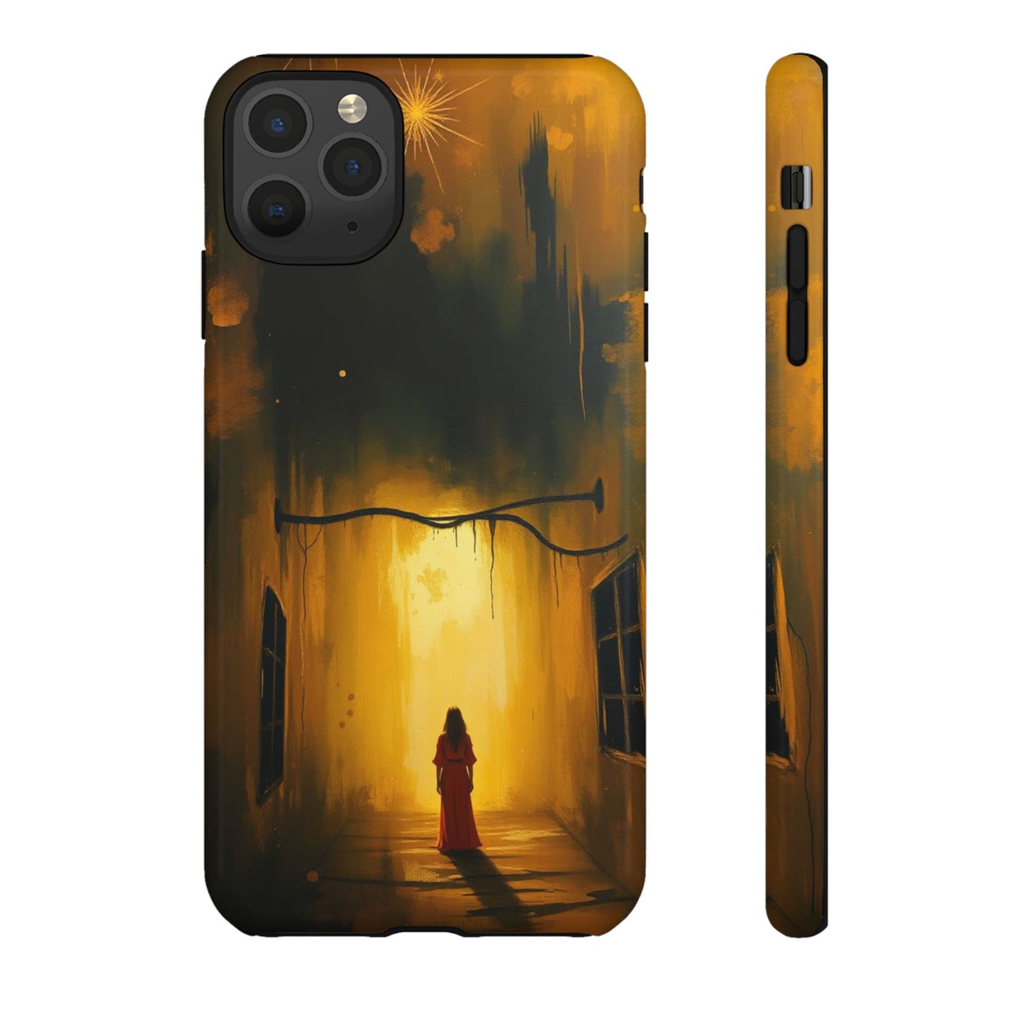 iPhone 11 Pro Max / Glossy Phone Case - Acrylic Gothic Woman in Red Phone Case