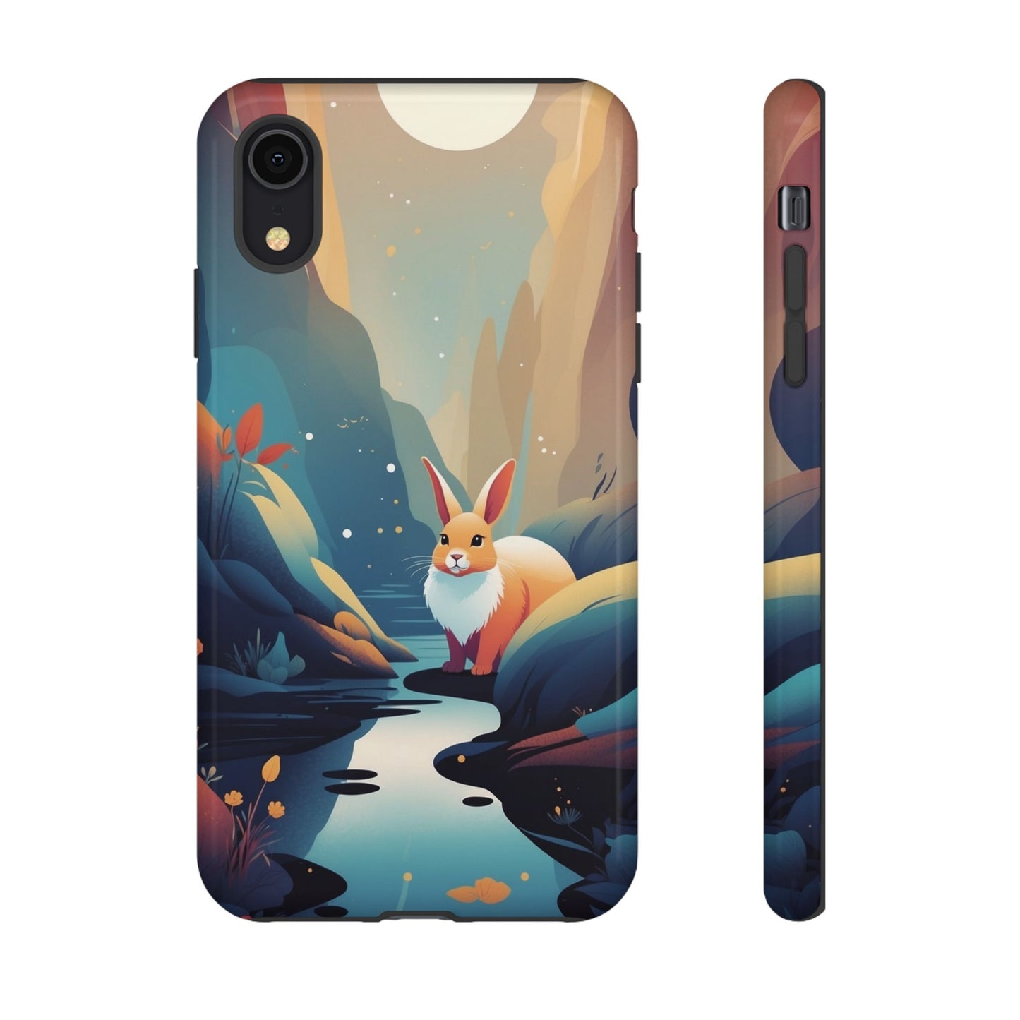 iPhone XR / Glossy Phone Case - Stylised Rabbit Design Phone Case