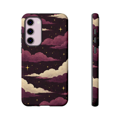 Illustrated Plum Clouds & Stars Phone Case