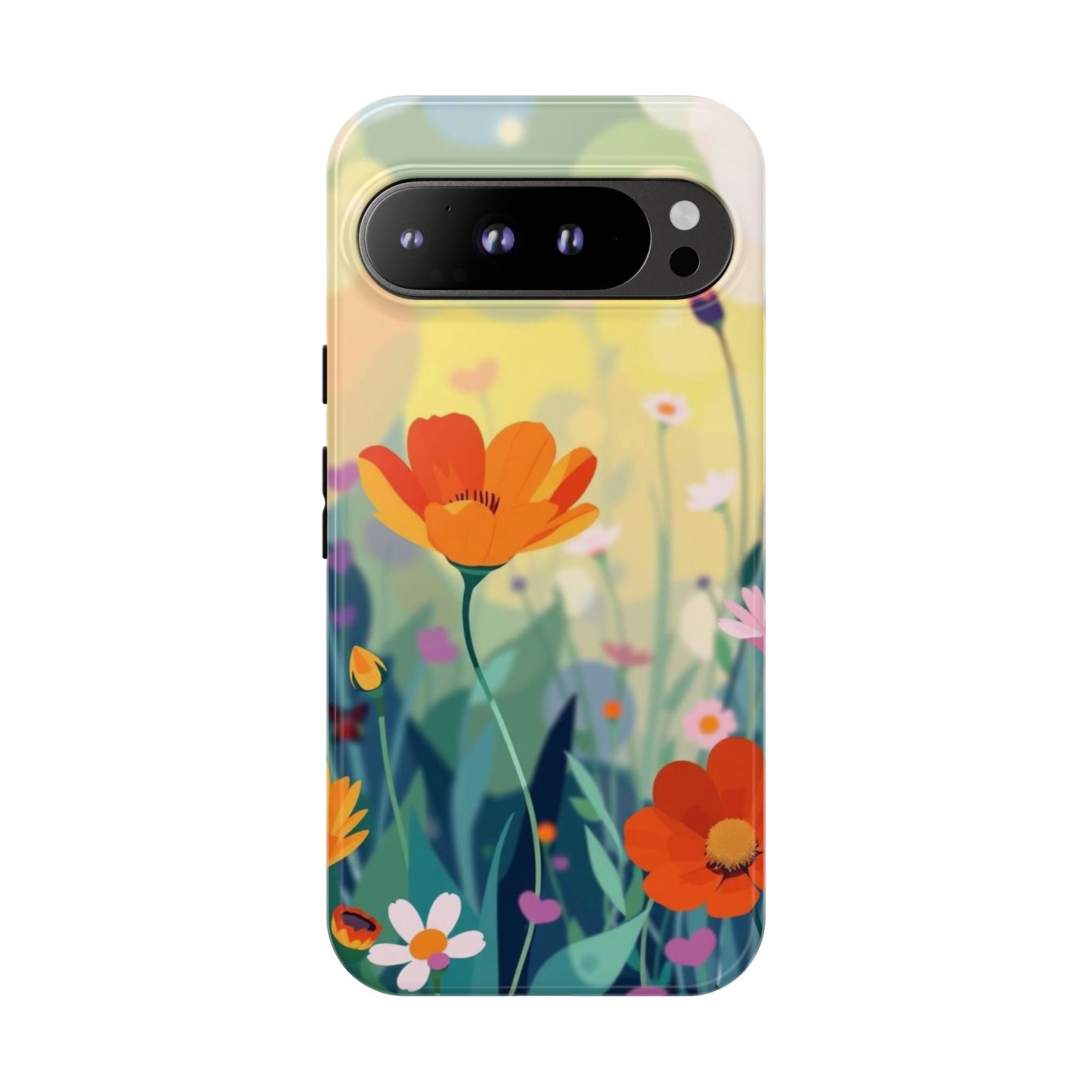 Google Pixel 9 Pro XL / Glossy Phone Case - Pop Art Style Wildflower Design Phone Case