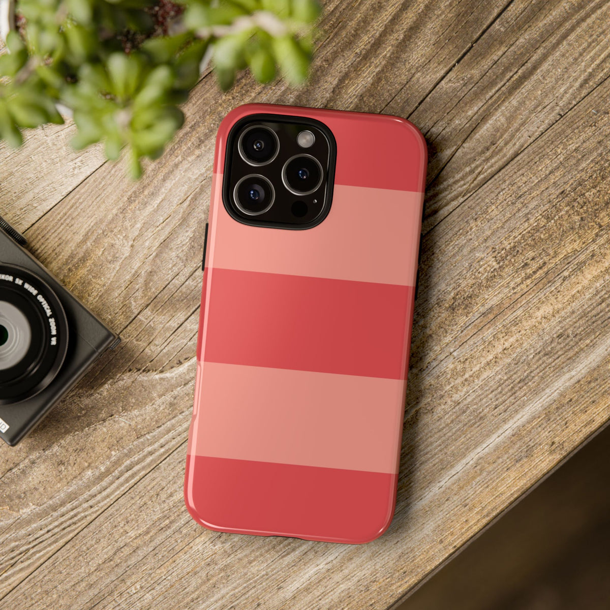Pink Horizontal Stripe Pattern Phone Case - Pink Phone Case