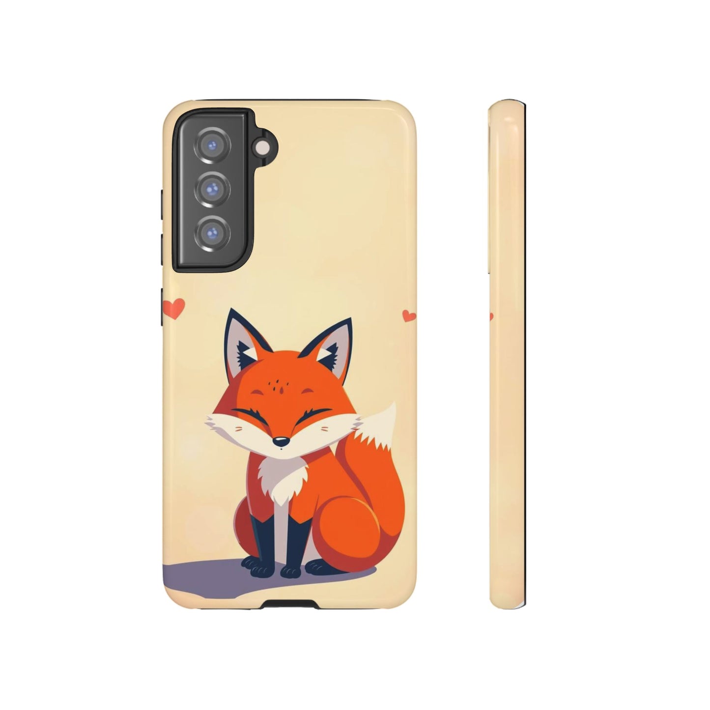 Samsung Galaxy S21 FE / Glossy Phone Case - Cute Fox Design Phone Case