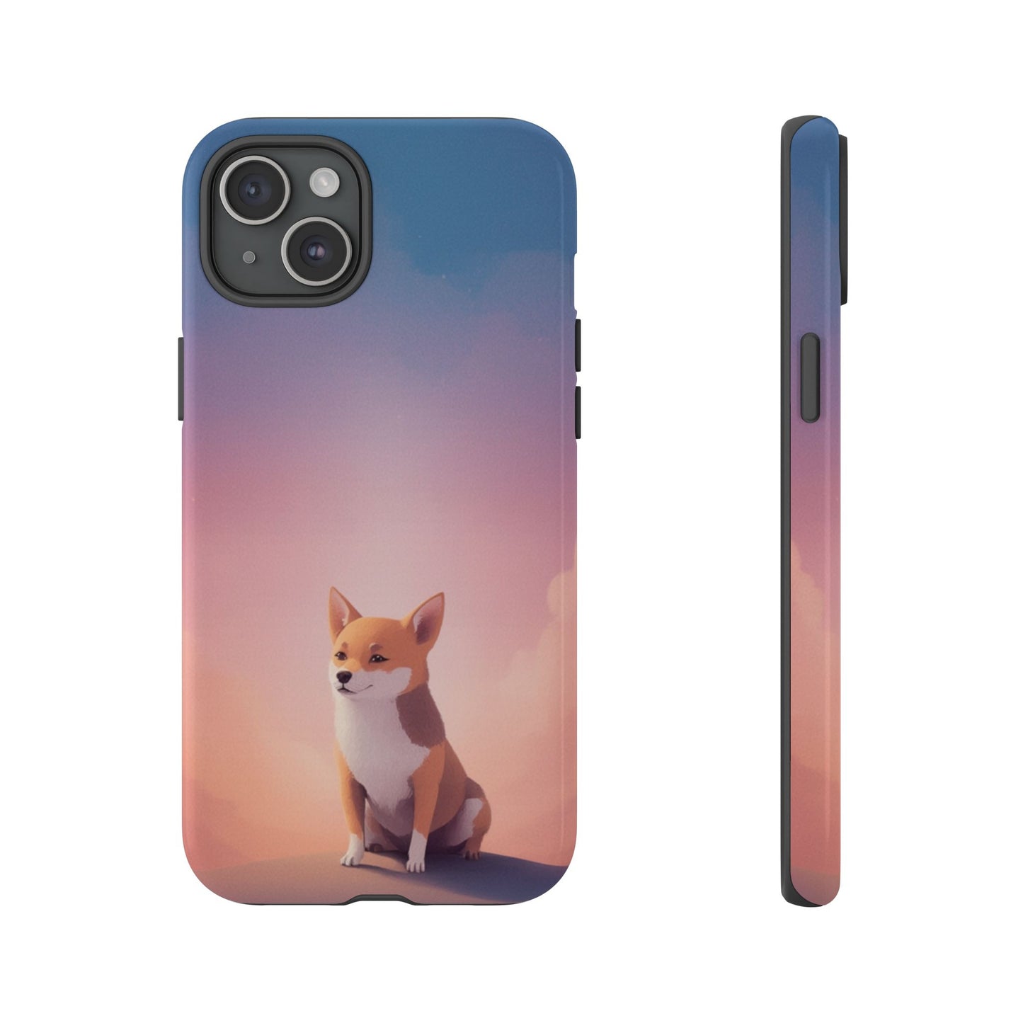iPhone 15 Plus / Glossy Phone Case - Cute Dog & Cloud Design ’Good Doggo’ Phone Case