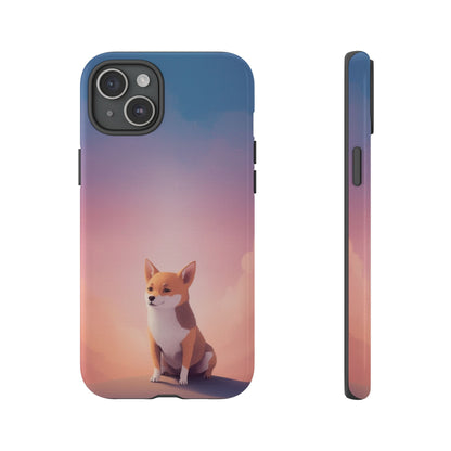 iPhone 15 Plus / Glossy Phone Case - Cute Dog & Cloud Design ’Good Doggo’ Phone Case
