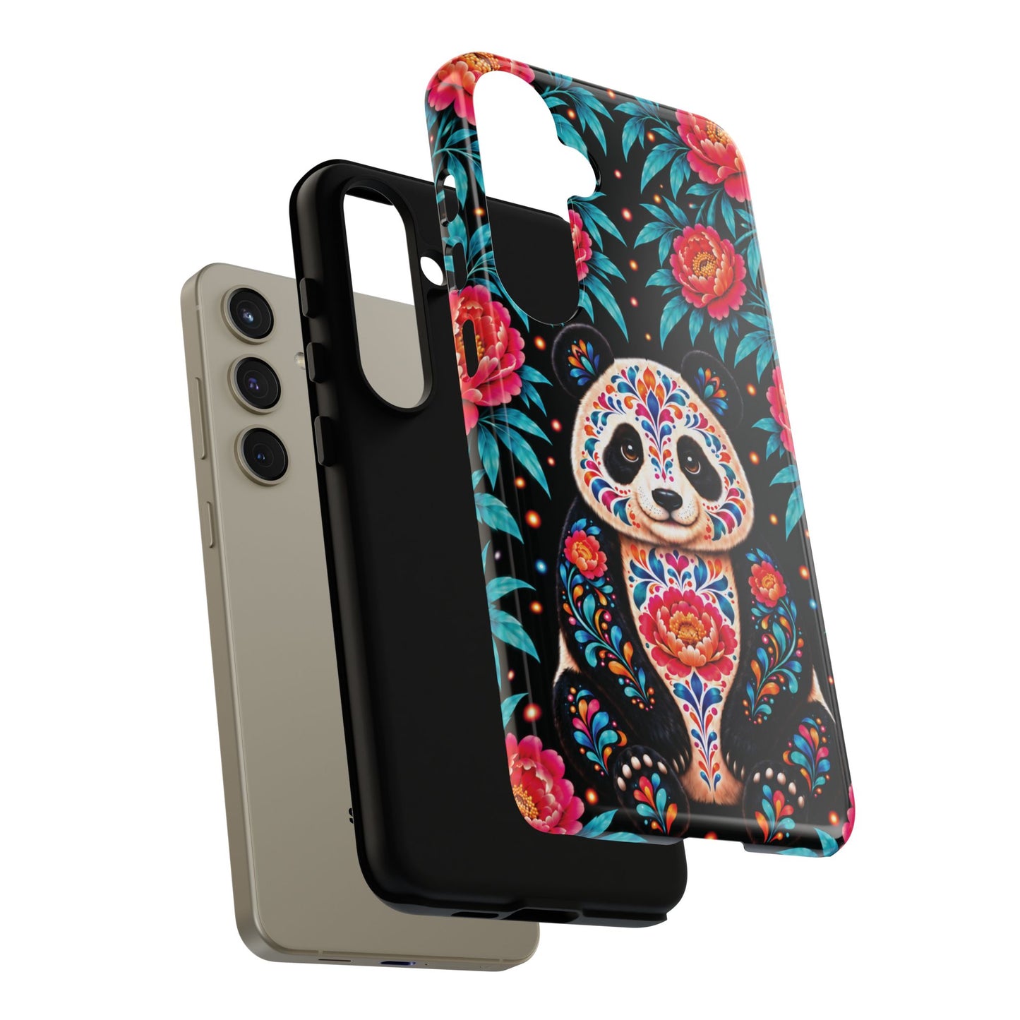 Cute Pink and Turquoise Calavera Panda Phone Case - Multicolor Phone Case