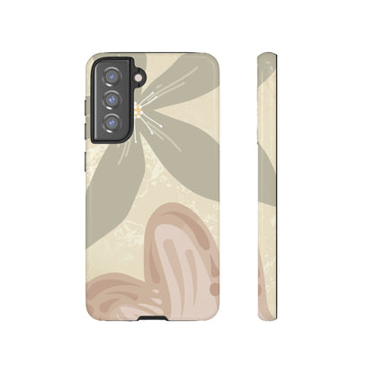 Hibiscus Heart Pattern Phone Case - Beige Phone Case - Samsung Galaxy S21 FE / Glossy
