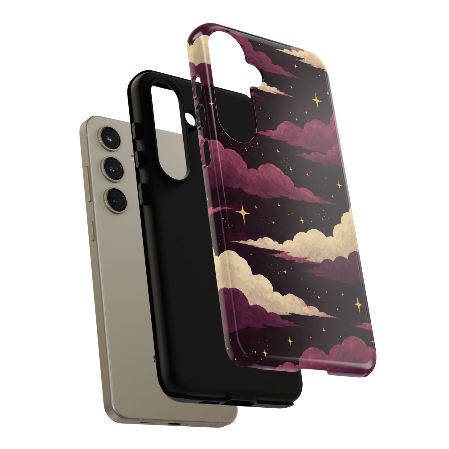 Illustrated Plum Clouds & Stars Phone Case