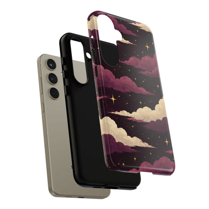 Illustrated Plum Clouds & Stars Phone Case