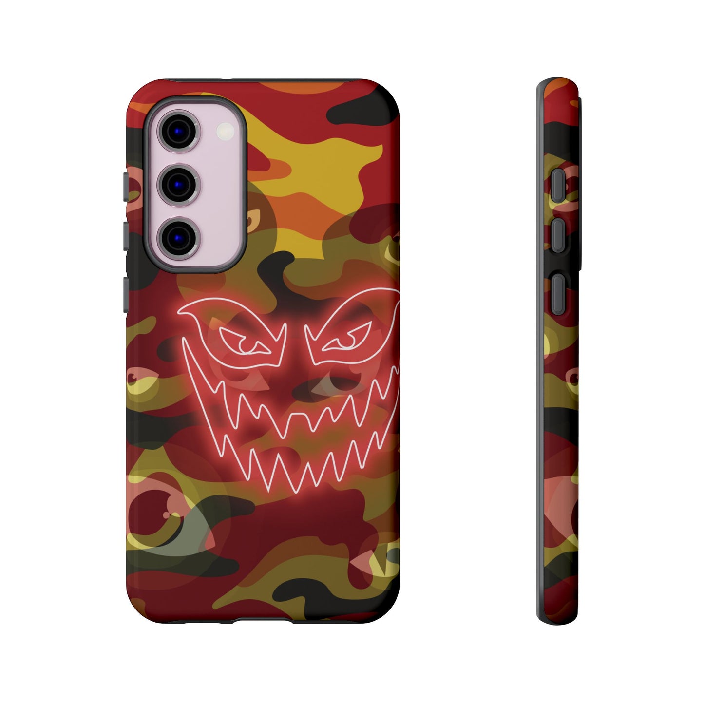 Inferno Neon Face Camo Phone Case - Red Phone Case - Samsung Galaxy S23 Plus / Glossy