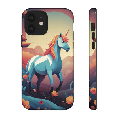 iPhone 12 / Glossy Phone Case - Stylised Unicorn Design Phone Case