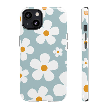 Cute Blue Daisy Pattern Phone Case - Blue Phone Case - iPhone 13 / Glossy