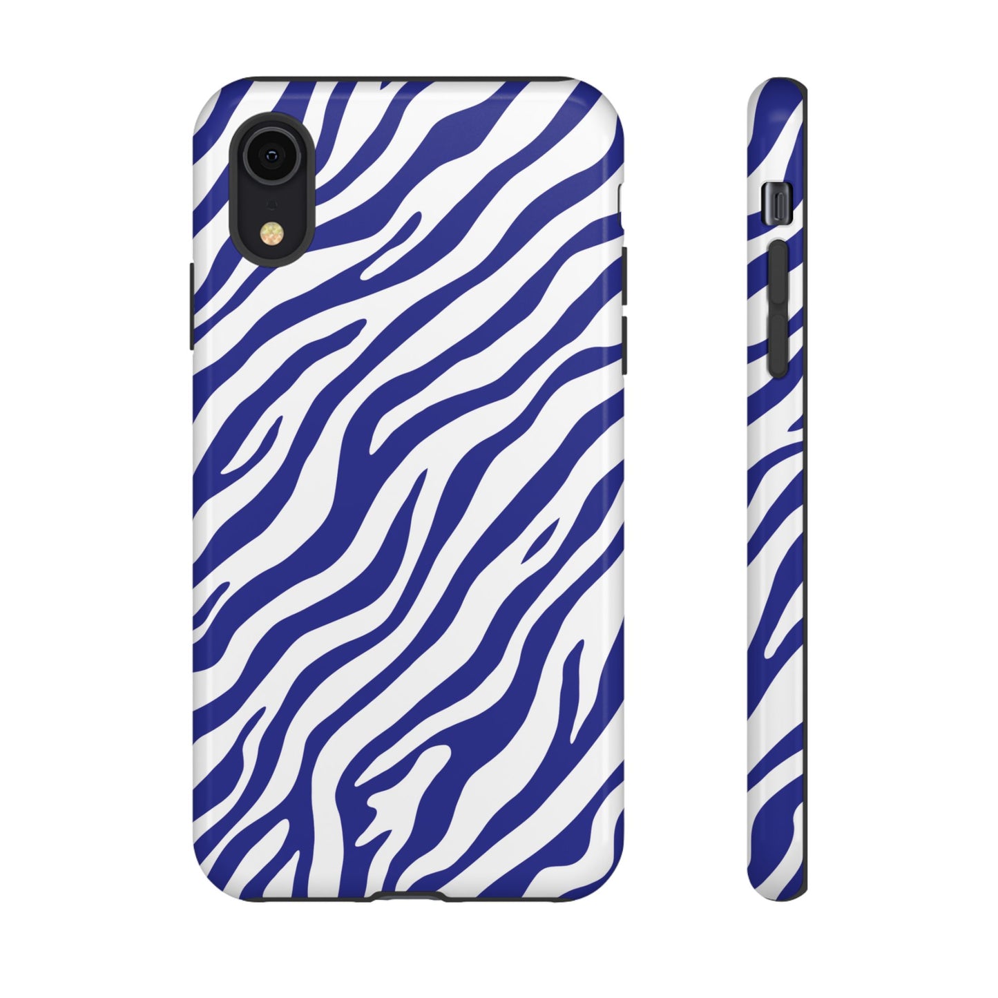 Stylish Electric Blue Zebra Print Phone Case