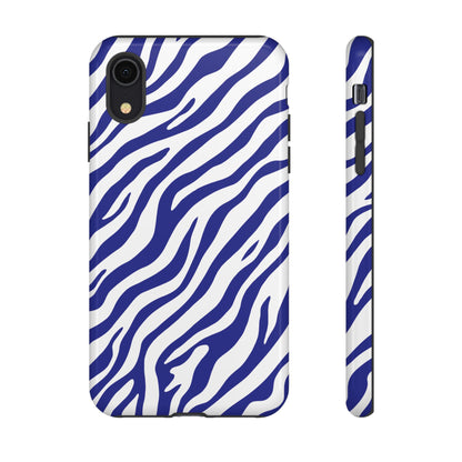Stylish Electric Blue Zebra Print Phone Case