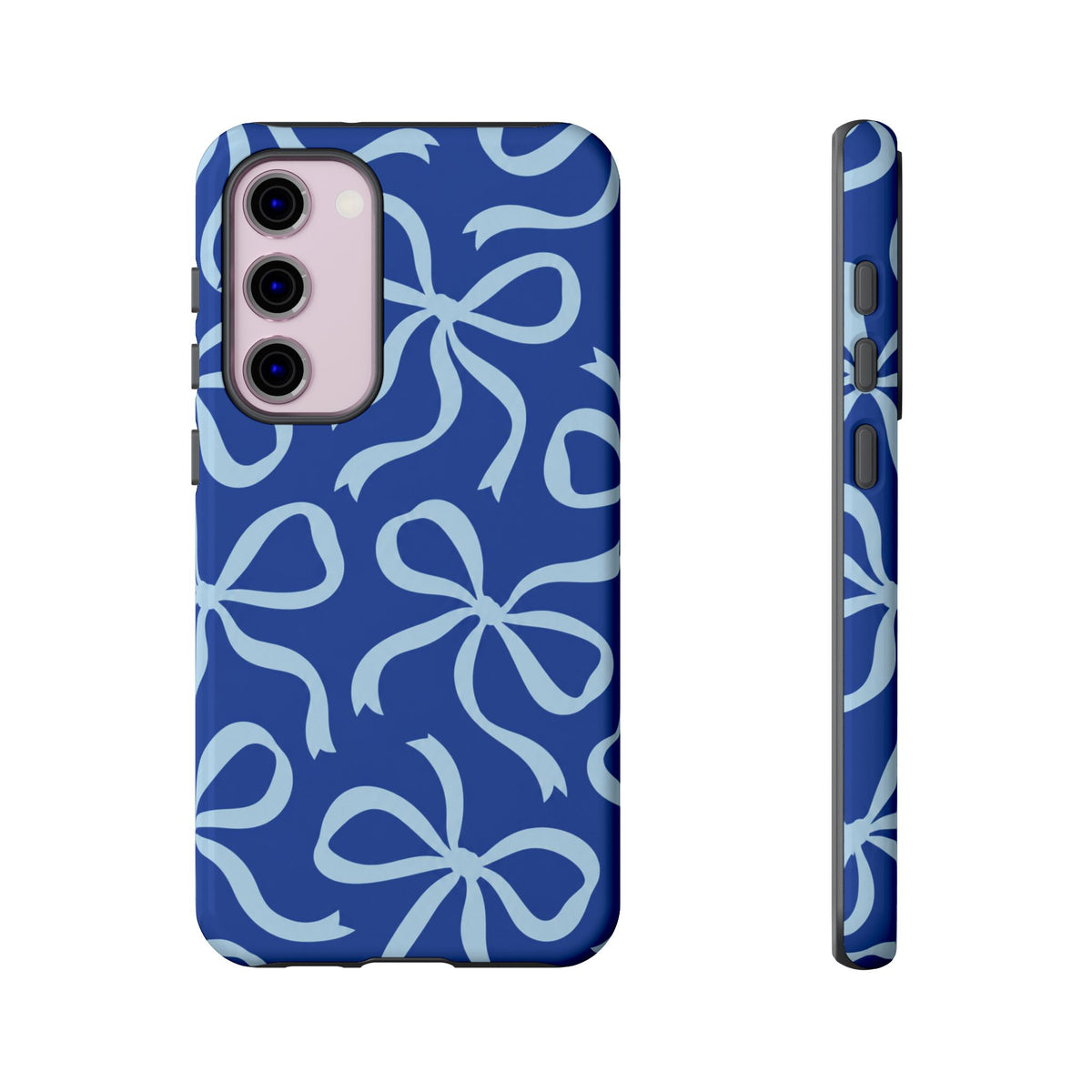 Bold Cobalt Blue and Powder Blue Bow Pattern Phone Case