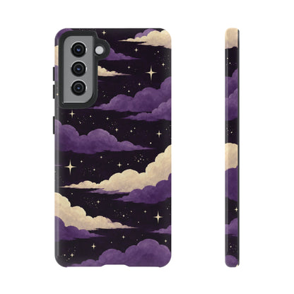 Illustrated Purple Clouds & Stars Phone Case