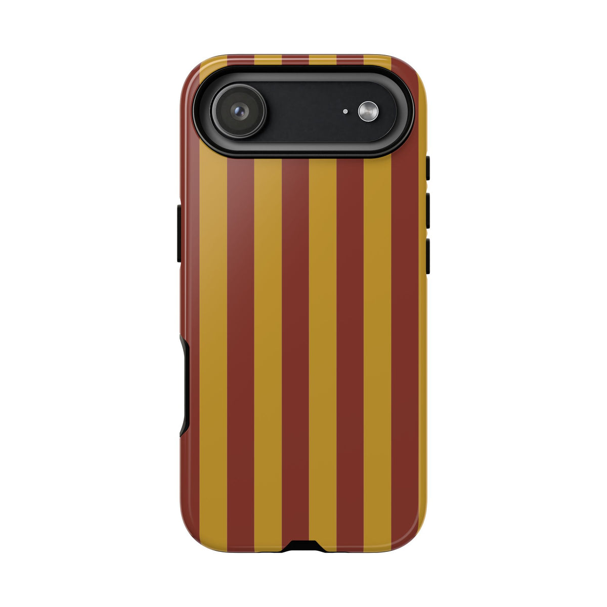 Trendy Mustard & Burgandy Stripe Pattern Phone Case - Brown Phone Case - iPhone 17 Air / Glossy