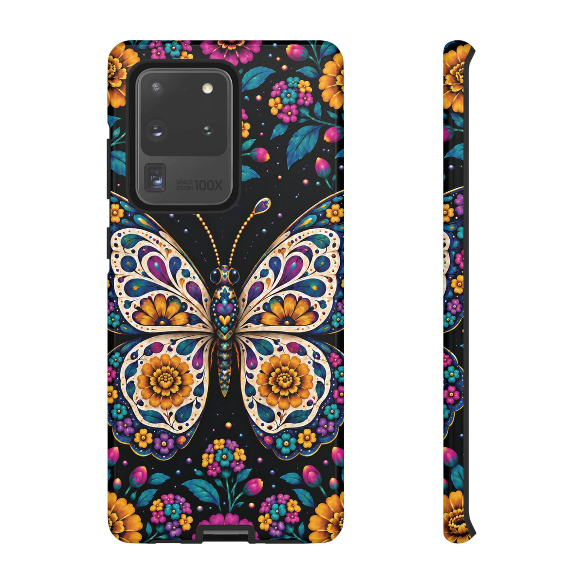 Vibrant Purple and Teal Calavera Butterfly Phone Case - Multicolor Phone Case - Samsung Galaxy S20 Ultra / Glossy
