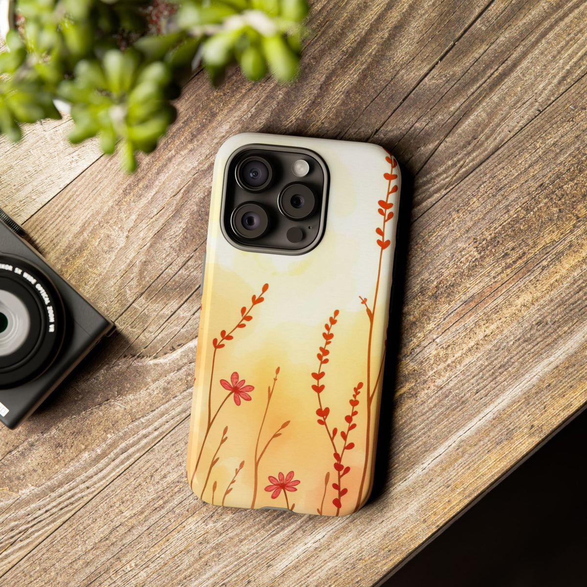 Boho Chic Watercolour Wildflower Dusk Pattern Phone Case - Multicolor Phone Case
