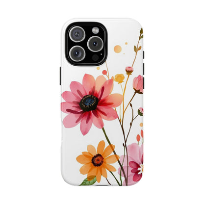 iPhone 16 Pro Max / Glossy Phone Case - Watercolour Style Simple Wildflower Design Phone Case