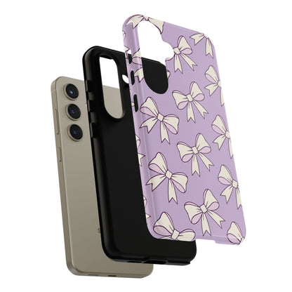 Chic Lilac Bow Pattern Phone Case