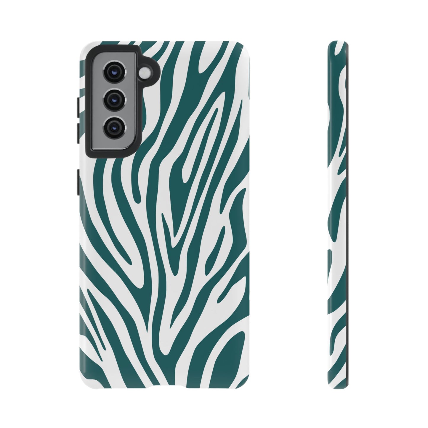 Graphic Teal Tiger Print Phone Case