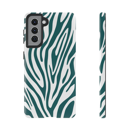 Graphic Teal Tiger Print Phone Case