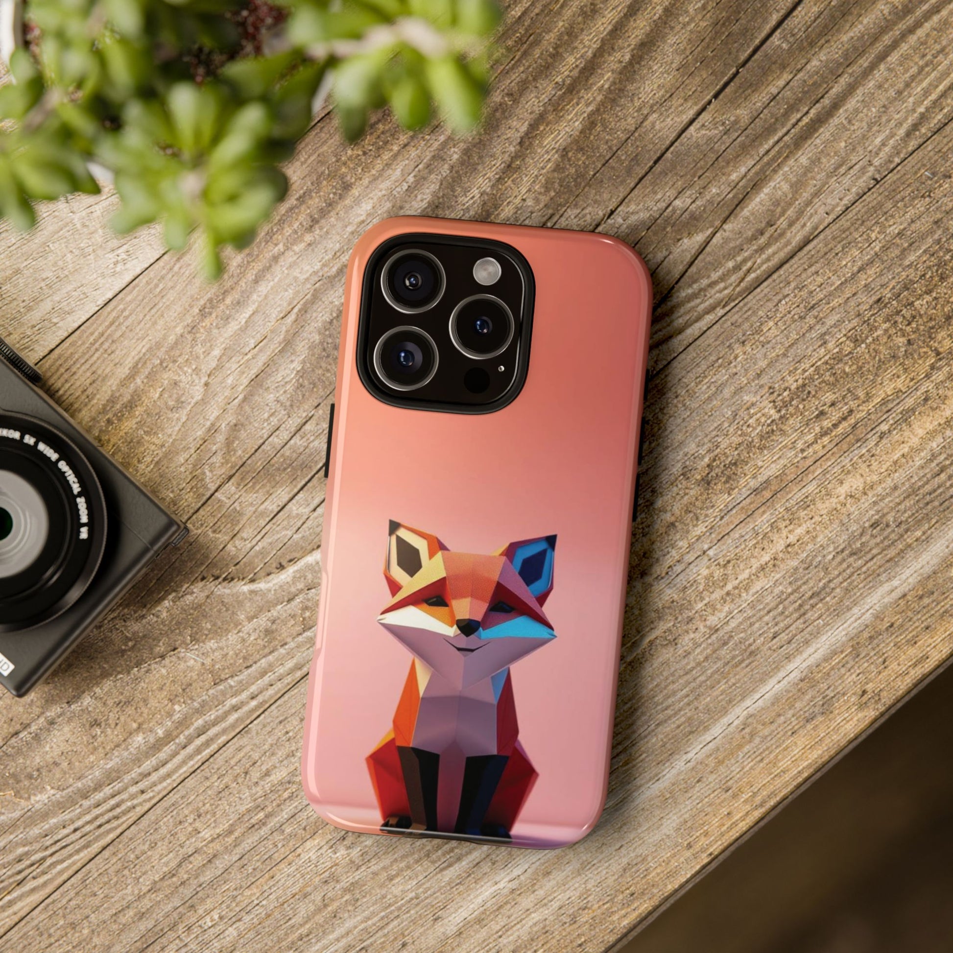 Phone Case - Origami Fox Design Phone Case