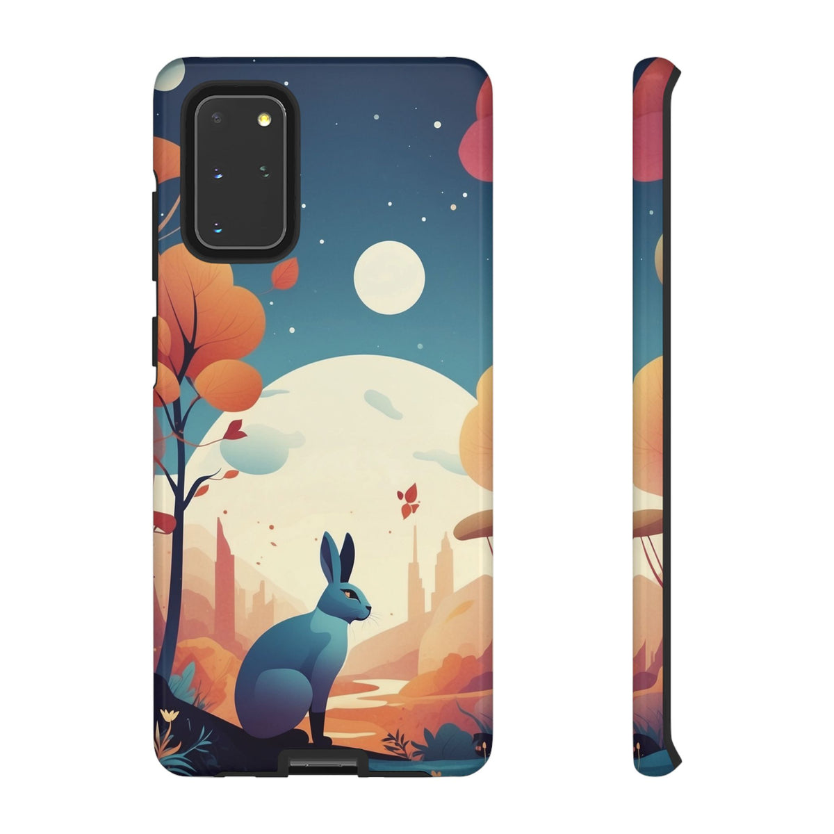 Stylised Blue Hare Design Phone Case - Multicolor Phone Case - Samsung Galaxy S20+ / Glossy