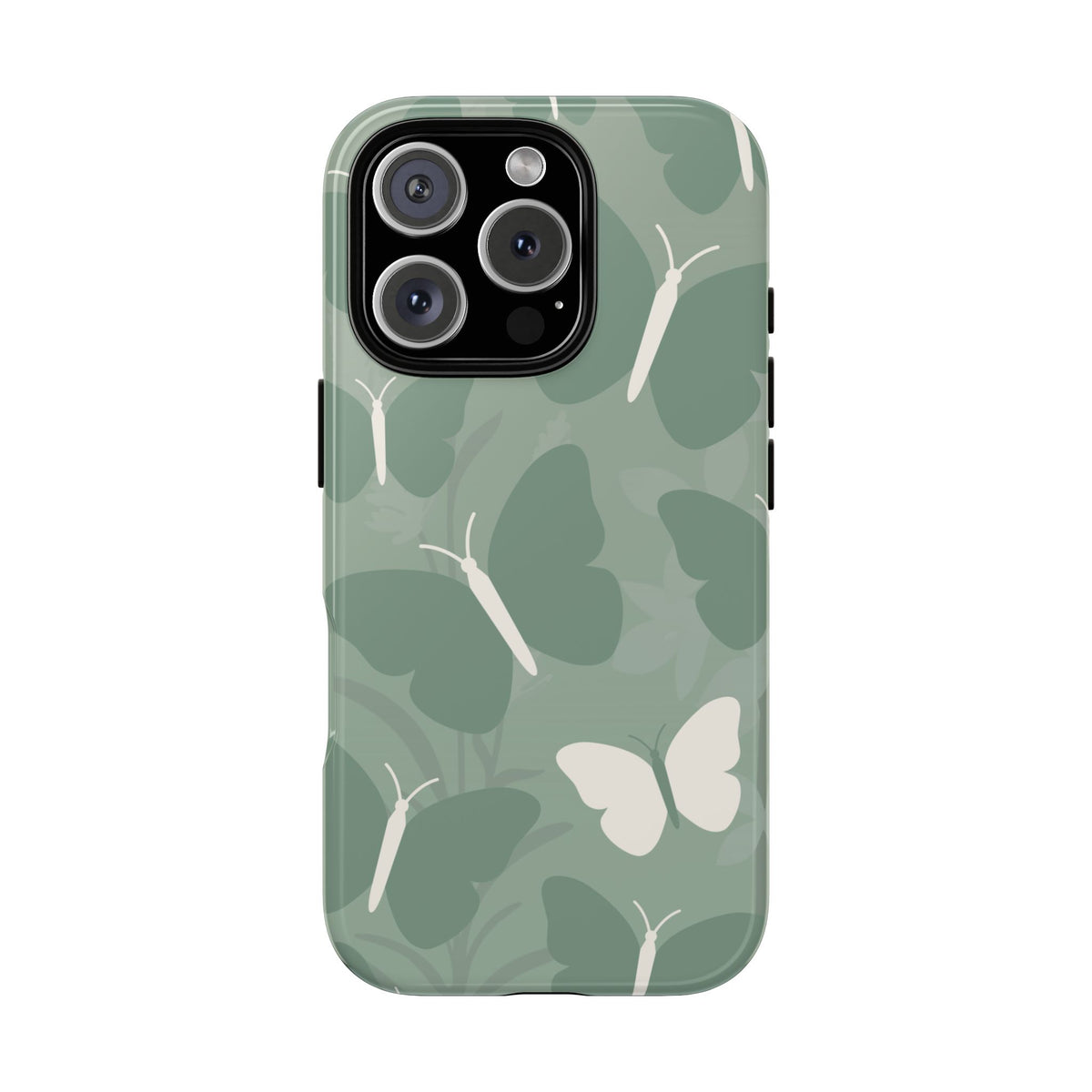 Minimalist Mint Green Butterfly Pattern Phone Case - Green Phone Case - iPhone 16 Pro / Glossy