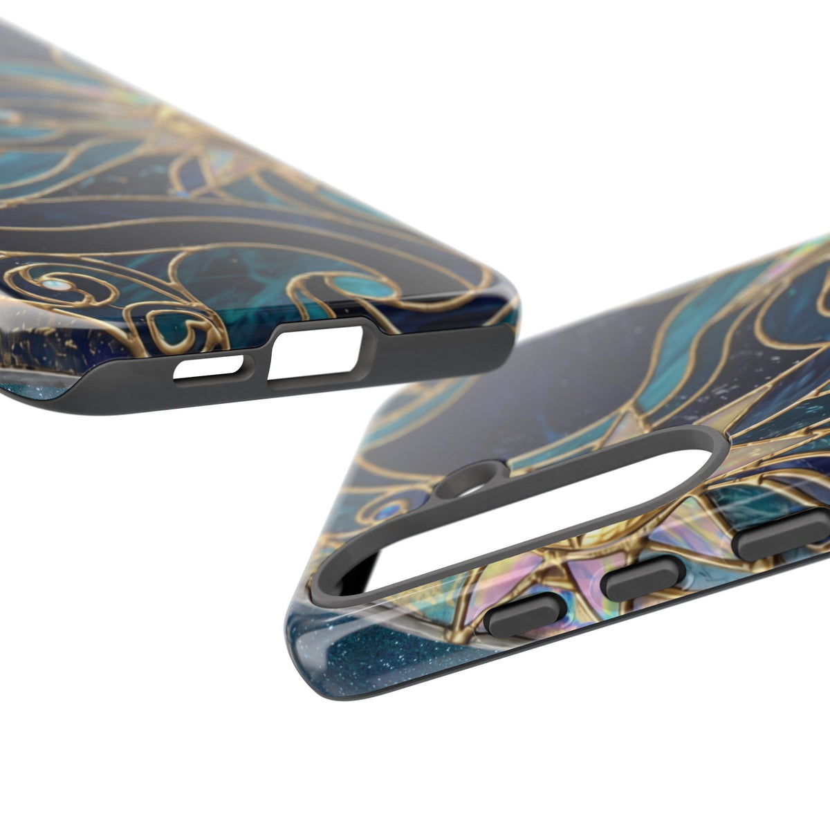 Elegant Teal & Gold Celestial Suns Phone Case