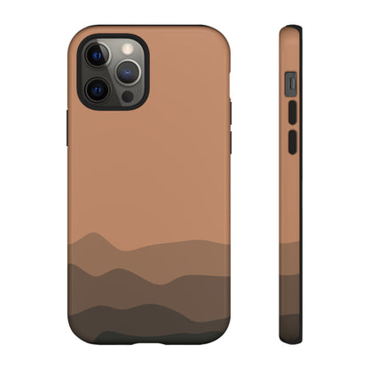 Brown Abstract Waves Protective Phone Case - Brown Phone Case - iPhone 12 Pro / Glossy