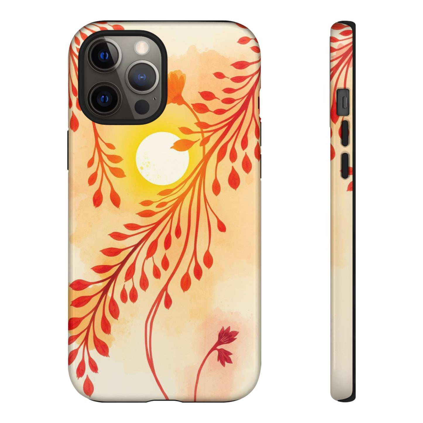 iPhone 12 Pro Max / Glossy Phone Case - Boho Chic Watercolour Sunset Design Phone Case