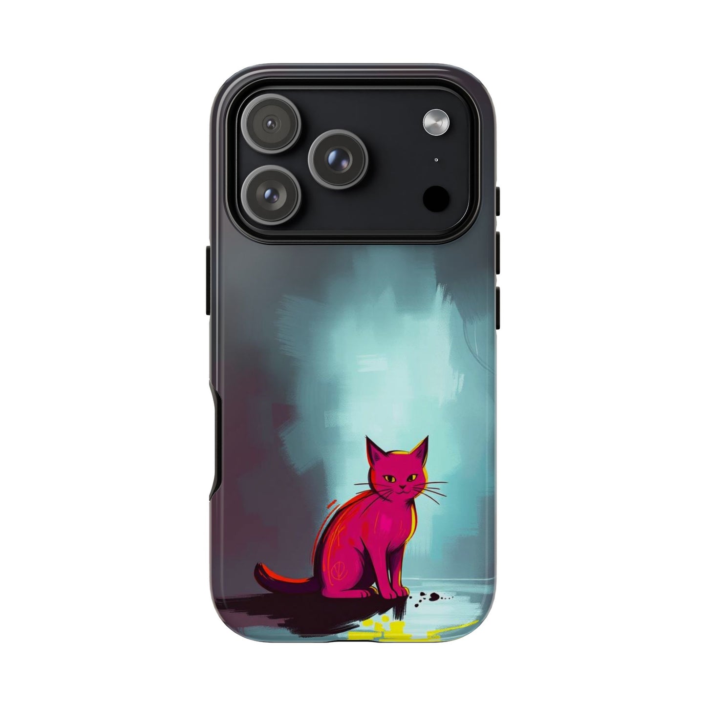 iPhone 17 Pro / Glossy Phone Case - Pop Art Moody Cat Design Phone Case